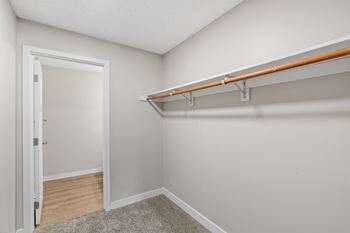 Walk-in closets in select homes